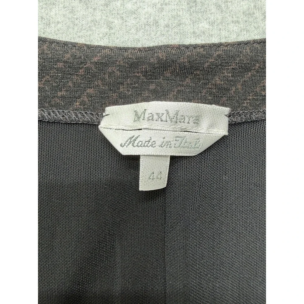 Max Mara Dress Womens‎ 44 Brown Wool Blend Wrap Sheath Long Sleeve Made Italy